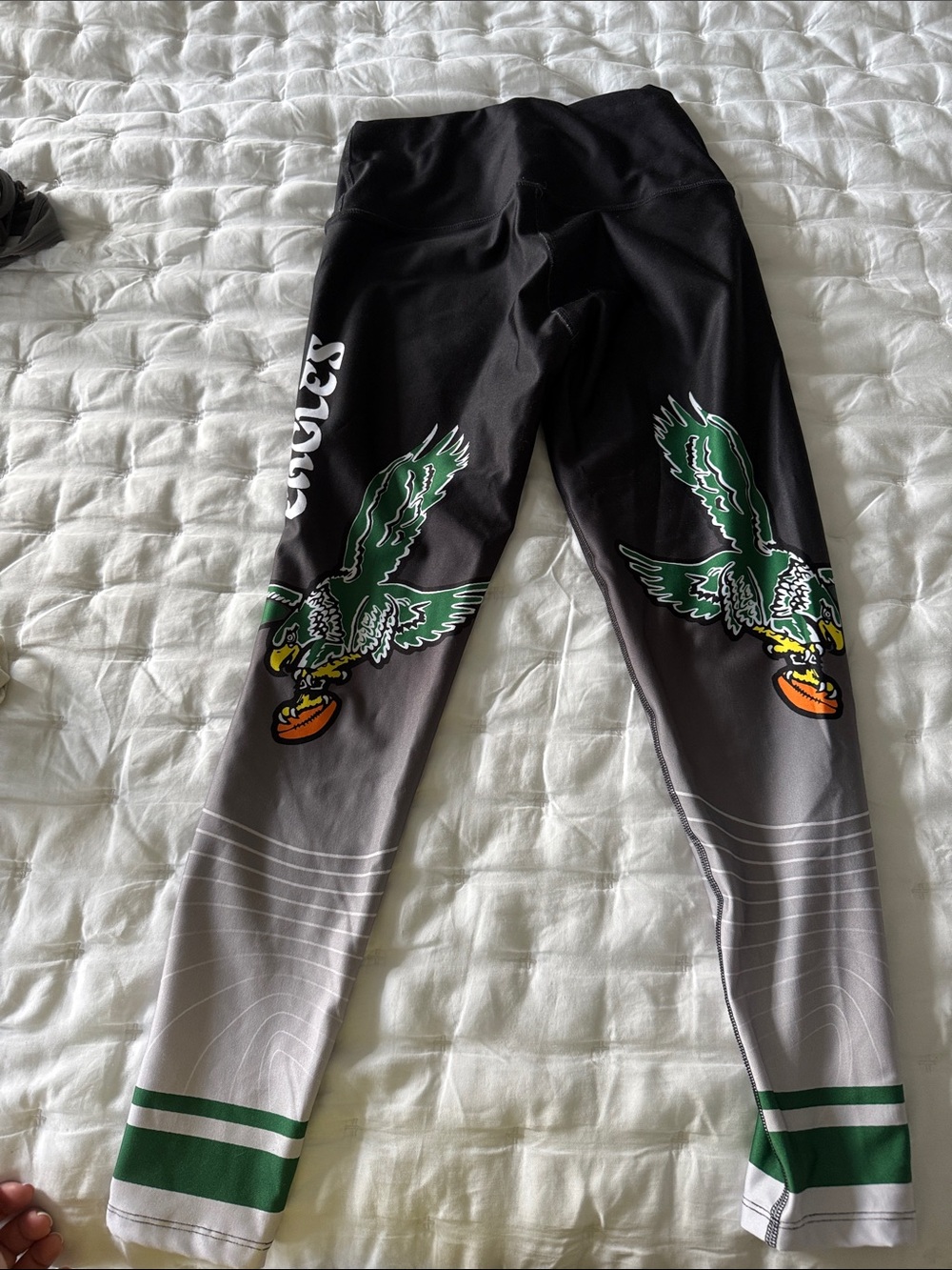 Eagles Graphic Leggings - Black, Gray & Green